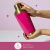 Paris Hilton 2-Piece Cocktail Shaker Set, Double Wall Insulated Stainless Steel Mixer with Built-In Strainer and Double-Sided Jigger, 20-Ounce, Gold and Hot Pink