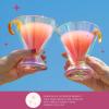 Paris Hilton 2-Piece Martini Glass Set, Double Wall Glass Design, Great for Martinis, Cocktails, Cosmopolitans, Margaritas, 207mL, 7-Ounce, Iridescent with Glitter Hearts(Iridescent with Glitter Hearts)