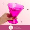 Paris Hilton 2-Piece Martini Glass Set, Double Wall Glass Design, Great for Martinis, Cocktails, Cosmopolitans, Margaritas, 207mL, 7-Ounce, Iridescent with Glitter Hearts(Hot Pink)