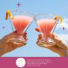 Paris Hilton 2-Piece Martini Glass Set, Double Wall Glass Design, Great for Martinis, Cocktails, Cosmopolitans, Margaritas, 207mL, 7-Ounce, Iridescent with Glitter Hearts(Clear)