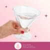Paris Hilton 2-Piece Martini Glass Set, Double Wall Glass Design, Great for Martinis, Cocktails, Cosmopolitans, Margaritas, 207mL, 7-Ounce, Iridescent with Glitter Hearts(Clear)