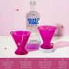 Paris Hilton 2-Piece Martini Glass Set, Double Wall Glass Design, Great for Martinis, Cocktails, Cosmopolitans, Margaritas, 207mL, 7-Ounce, Iridescent with Glitter Hearts(Hot Pink)