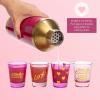 Paris Hilton 4-Piece Shot Glass Set, Fun Decals on Every Glass, 2-Ounce, Hot Pink and Light Pink