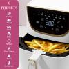 Paris Hilton Air Fryer, Large 6-Quart Capacity, Nonstick Made without PFAS, Touchscreen Display, 8-in-1 (Air Fry, Roast, Broil, Bake, Reheat, Keep Warm, Pizza, Dehydrate), Dishwasher Safe, White(White)
