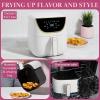 Paris Hilton Air Fryer, Large 6-Quart Capacity, Nonstick Made without PFAS, Touchscreen Display, 8-in-1 (Air Fry, Roast, Broil, Bake, Reheat, Keep Warm, Pizza, Dehydrate), Dishwasher Safe, White(White)