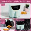 Paris Hilton Air Fryer, Large 6-Quart Capacity, Nonstick Made without PFAS, Touchscreen Display, 8-in-1 (Air Fry, Roast, Broil, Bake, Reheat, Keep Warm, Pizza, Dehydrate), Dishwasher Safe, White(Aqua)