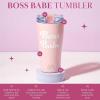 Paris Hilton Boss Babe Tumbler, Insulated Water Bottle with Leak-Proof, Flip-Top Lid, Stainless Steel Travel Cup Keeps Drinks Cold-24 hours, Hot-8 hours, 20-Ounce, Pink Iridescent(20 Ounces)