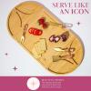Paris Hilton Charcuterie Board and Serving Set, Customizable and Magnetic Bamboo Board with Cheese Utensils, 7-Piece Set, Pink(24″)