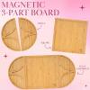 Paris Hilton Charcuterie Board and Serving Set, Customizable and Magnetic Bamboo Board with Cheese Utensils, 7-Piece Set, Pink(24″)