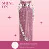 Paris Hilton Diamond Bling Water Bottle With Lid And Removable Carrying Strap, Stainless Steel Vacuum Insulated, Bedazzled With Over 5000 Rhinestones, 25-Ounce, Ombre Pink to Silver(Pink)