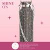 Paris Hilton Diamond Bling Water Bottle With Lid And Removable Carrying Strap, Stainless Steel Vacuum Insulated, Bedazzled With Over 5000 Rhinestones, 25-Ounce, Ombre Pink to Silver(Black)