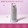 Paris Hilton Diamond Bling Water Bottle With Lid And Removable Carrying Strap, Stainless Steel Vacuum Insulated, Bedazzled With Over 5000 Rhinestones, 25-Ounce, Ombre Pink to Silver(Silver)
