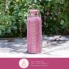 Paris Hilton Diamond Bling Water Bottle With Lid And Removable Carrying Strap, Stainless Steel Vacuum Insulated, Bedazzled With Over 5000 Rhinestones, 25-Ounce, Ombre Pink to Silver(Pink)