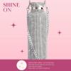 Paris Hilton Diamond Bling Water Bottle With Lid And Removable Carrying Strap, Stainless Steel Vacuum Insulated, Bedazzled With Over 5000 Rhinestones, 25-Ounce, Ombre Pink to Silver(Silver)