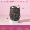 Paris Hilton Diamond Bling Wine Tumbler, Vacuum Insulated Stainless Steel with Easy Sip Lid, Bedazzled with Over 2500 Rhinestones, 12-Ounce, Black