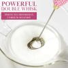 Paris Hilton Electric Rhinestone Handheld Milk Frother with Double Coil Head Whisk and Gold Metal Stand, Battery Powered (2 AA Batteries Required but Not Included), Pink