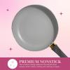 Paris Hilton Epic Nonstick Pots and Pans Set, Multi-layer Nonstick Coating, Tempered Glass Lids, Soft Touch, Stay Cool Handles, Made without PFOA, Dishwasher Safe Cookware Set, 12-Piece, Aqua(Gray)