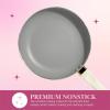 Paris Hilton Epic Nonstick Pots and Pans Set, Multi-layer Nonstick Coating, Tempered Glass Lids, Soft Touch, Stay Cool Handles, Made without PFOA, Dishwasher Safe Cookware Set, 12-Piece, Aqua(Cream)