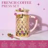 Paris Hilton French Press Coffee Maker With Heart Shaped Measuring Scoop, 2-Piece Set, 8-Cup or 34-Ounce, Pink(8-Cup)