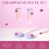 Paris Hilton Heart Shaped Champagne Flute Gift Set, Elegant Handmade Glassware Set, Perfect for Celebrations, Weddings or any Special Occasion, 2-Piece Set, 5.5-Ounce, Pink(Iridescent)