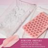 Paris Hilton Heart Shaped Mini Ice Cube Tray Set, Includes 3 Mini Ice Cube Molds, Ice Bin Storage Container with Lid and Ice Scoop, Made without BPA, 6-Piece Set, Pink