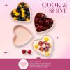 Paris Hilton Heart Shaped Ramekin Set, Mini Ceramic Ramekins, Oven Safe Baking Dishes, Dishwasher Safe, Stoneware Made without PFOA, 4-Piece Set, Pink(4-Piece Set)