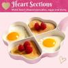 Paris Hilton Heart-Shaped Divided Fry Pan, Ceramic Nonstick Frying Pan with Individual Heart Sections, Dishwasher Safe, 8-Inch, Pink