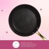 Paris Hilton Iconic Nonstick Pots and Pans Set, Multi-layer Nonstick Coating, Matching Lids With Gold Handles, Made without PFOA, Dishwasher Safe Cookware Set, 10-Piece, Pink(Black)