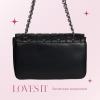 Paris Hilton Madison Crossbody Purse Chain Strap Bag(Black)
