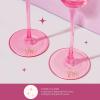 Paris Hilton Martini Glass Set with Iconic Gem Base, Perfect for Parties and Special Occasions, Serve Martinis, Mocktails and More, 10.5-Ounce, 2-Piece Set, Pink(Champagne Flute)