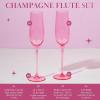 Paris Hilton Martini Glass Set with Iconic Gem Base, Perfect for Parties and Special Occasions, Serve Martinis, Mocktails and More, 10.5-Ounce, 2-Piece Set, Pink(Champagne Flute)