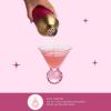Paris Hilton Martini Glass Set with Iconic Gem Base, Perfect for Parties and Special Occasions, Serve Martinis, Mocktails and More, 10.5-Ounce, 2-Piece Set, Pink(Martini Gem Base)