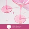 Paris Hilton Martini Glass Set with Iconic Gem Base, Perfect for Parties and Special Occasions, Serve Martinis, Mocktails and More, 10.5-Ounce, 2-Piece Set, Pink(Martini Glass)