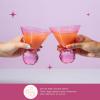 Paris Hilton Martini Glass Set with Iconic Gem Base, Perfect for Parties and Special Occasions, Serve Martinis, Mocktails and More, 10.5-Ounce, 2-Piece Set, Pink(Martini Gem Base)