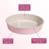 Paris Hilton Nonstick Carbon Steel Bakeware Collection, 9-Inch Round Cake Pan, Dishwasher Safe, Made without PFOA and PFAS, Pink Champagne Two-Tone(Pink and Cream)