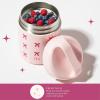 Paris Hilton Stainless Steel Food Jar, Double Wall Vacuum Sealed Insulated Food Storage Container with Carry Handle Lid, 12-Ounce, Pink with Heart Design(Pink Bows)