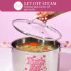 Paris Hilton Stainless Steel Stock Pot with Iconic Color Changing “That’s Hot” Heat Indicator Decal, Features Soft Grip Handles and Measure Marks, 8-Quart, Pink
