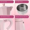 Paris Hilton Stovetop Espresso and Coffee Maker, Italian & Cuban Style Coffee Pot with Iconic Heart Knob, Perfect for Rich Aromatic Espresso, Makes up to 6 Espresso Cups, Pink