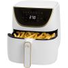 Paris Hilton Air Fryer, Large 6-Quart Capacity, Nonstick Made without PFAS, Touchscreen Display, 8-in-1 (Air Fry, Roast, Broil, Bake, Reheat, Keep Warm, Pizza, Dehydrate), Dishwasher Safe, White(White)