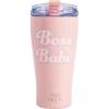 Paris Hilton Boss Babe Tumbler, Insulated Water Bottle with Leak-Proof, Flip-Top Lid, Stainless Steel Travel Cup Keeps Drinks Cold-24 hours, Hot-8 hours, 20-Ounce, Pink Iridescent(20 Ounces)
