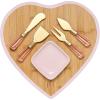Paris Hilton Charcuterie Board and Serving Set, Customizable and Magnetic Bamboo Board with Cheese Utensils, 7-Piece Set, Pink(14.7″ x 13.9″ x 2″)
