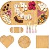 Paris Hilton Charcuterie Board and Serving Set, Customizable and Magnetic Bamboo Board with Cheese Utensils, 7-Piece Set, Pink(24″)