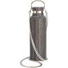 Paris Hilton Diamond Bling Water Bottle With Lid And Removable Carrying Strap, Stainless Steel Vacuum Insulated, Bedazzled With Over 5000 Rhinestones, 25-Ounce, Ombre Pink to Silver(Black)