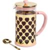 Paris Hilton French Press Coffee Maker With Heart Shaped Measuring Scoop, 2-Piece Set, 8-Cup or 34-Ounce, Pink(8-Cup)
