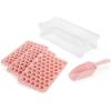 Paris Hilton Heart Shaped Mini Ice Cube Tray Set, Includes 3 Mini Ice Cube Molds, Ice Bin Storage Container with Lid and Ice Scoop, Made without BPA, 6-Piece Set, Pink