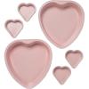 Paris Hilton Heart Shaped Nonstick Bakeware Set, Easy Release Carbon Steel, Includes two 9.5-Inch Pans and four Mini 3.5-Inch Pans, Dishwasher Safe, Made without PFAS or PFOA, 6-Piece Set, Pink