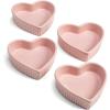 Paris Hilton Heart Shaped Ramekin Set, Mini Ceramic Ramekins, Oven Safe Baking Dishes, Dishwasher Safe, Stoneware Made without PFOA, 4-Piece Set, Pink(4-Piece Set)