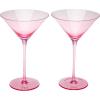 Paris Hilton Martini Glass Set with Iconic Gem Base, Perfect for Parties and Special Occasions, Serve Martinis, Mocktails and More, 10.5-Ounce, 2-Piece Set, Pink(Martini Glass)