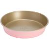 Paris Hilton Nonstick Carbon Steel Bakeware Collection, 9-Inch Round Cake Pan, Dishwasher Safe, Made without PFOA and PFAS, Pink Champagne Two-Tone(Pink)