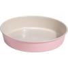 Paris Hilton Nonstick Carbon Steel Bakeware Collection, 9-Inch Round Cake Pan, Dishwasher Safe, Made without PFOA and PFAS, Pink Champagne Two-Tone(Pink and Cream)
